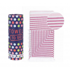 towel to go 時尚輕薄浴巾(粉紅條紋)