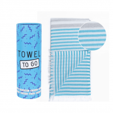 towel to go 時尚輕薄浴巾(灰藍條紋)