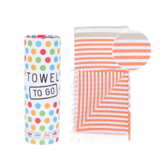 towel to go 時尚輕薄浴巾(橘米條紋)