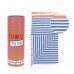 towel to go 時尚輕薄浴巾(藍橘條紋)